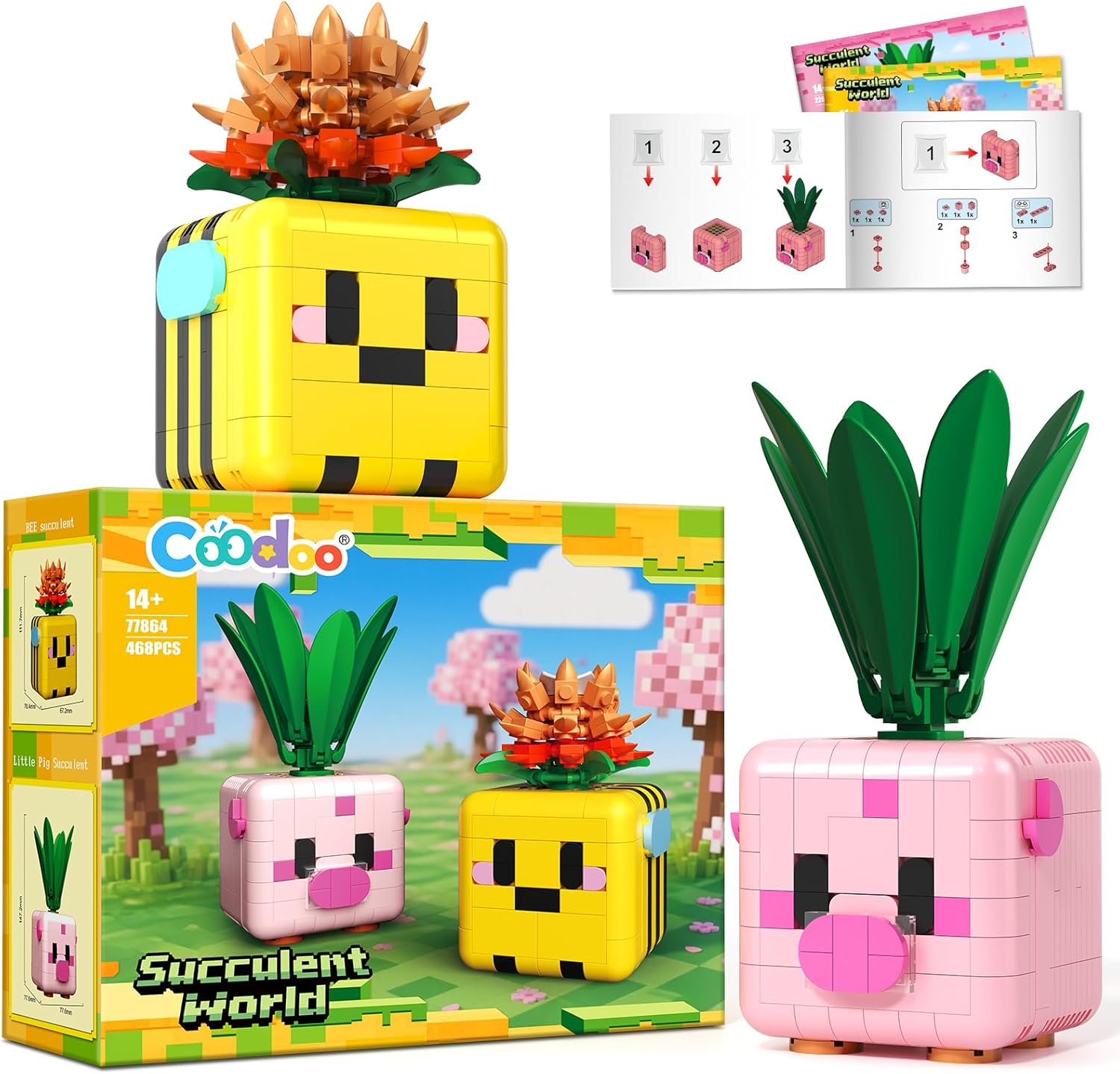 Botanicals Plants Building Blocks, Compatible with Lego Botanicals Flowers, Creative Desk Decor for Teens Adults Kids Toys for Boys Girls Students
