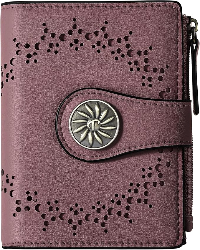 Tipmile Small Wallet Women Bifold RFID Blocking Card Holder Leather Wallets with Zipper Coin Pocket