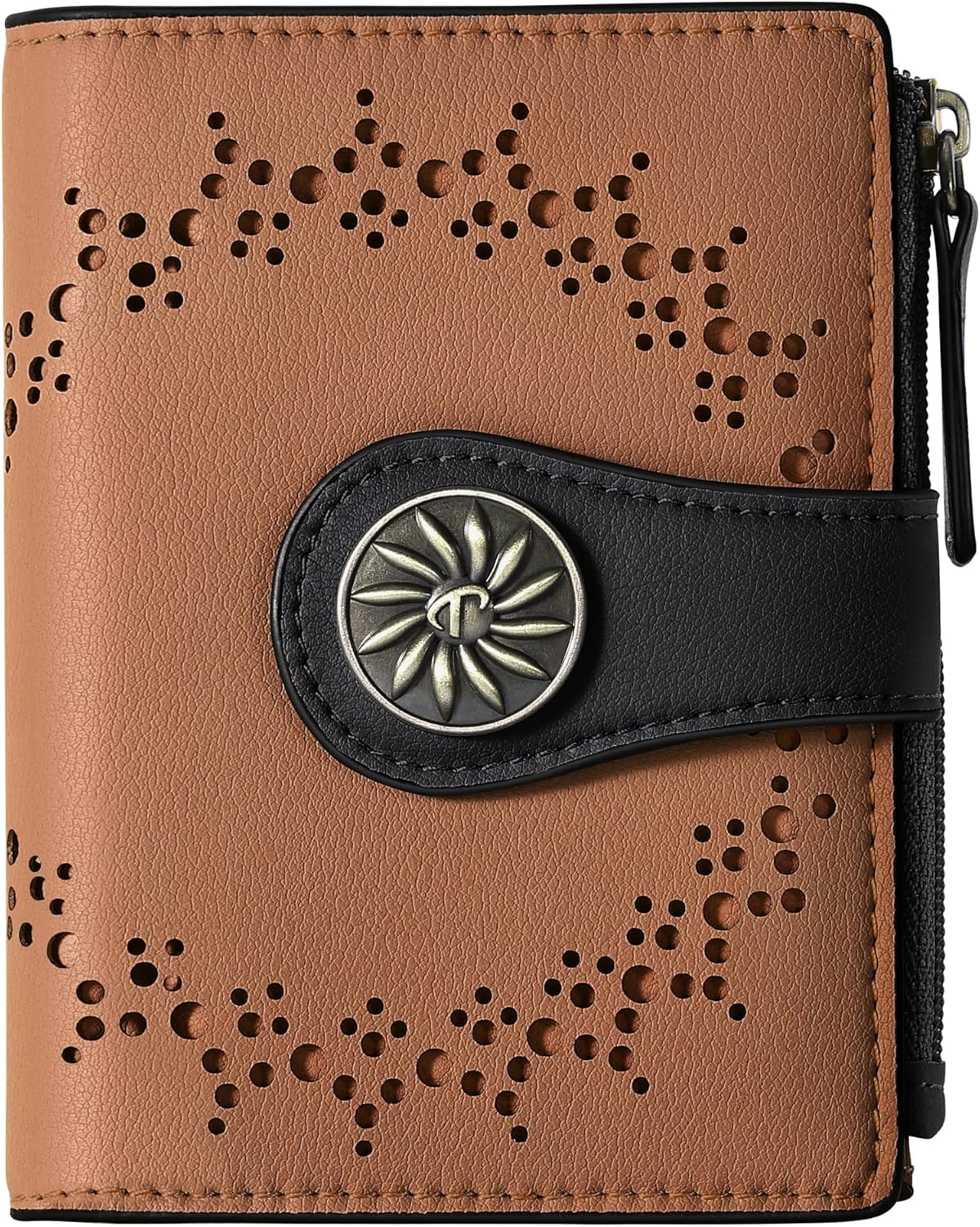 Tipmile Small Wallet Women Bifold RFID Blocking Card Holder Leather Wallets with Zipper Coin Pocket