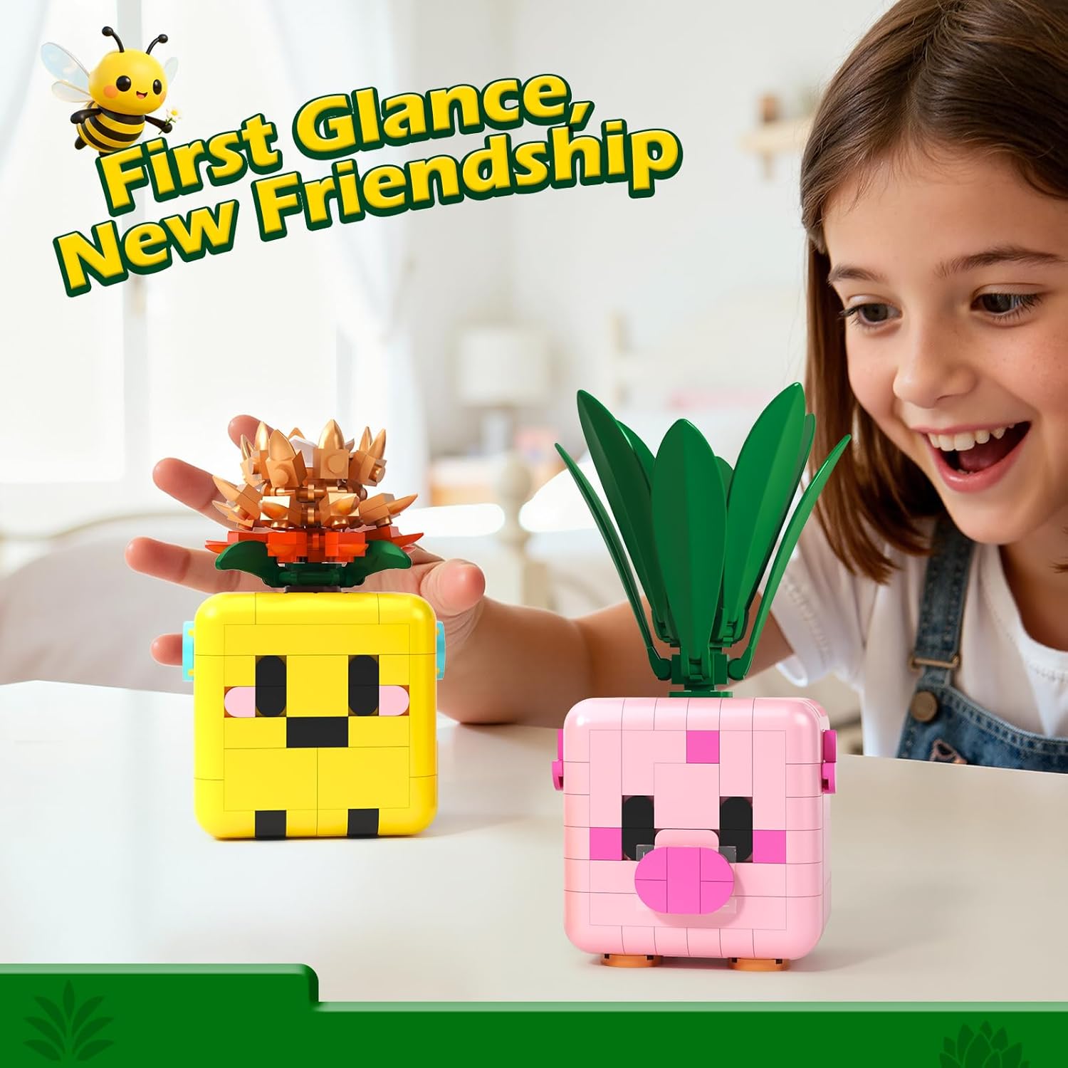 Botanicals Plants Building Blocks, Compatible with Lego Botanicals Flowers, Creative Desk Decor for Teens Adults Kids Toys for Boys Girls Students