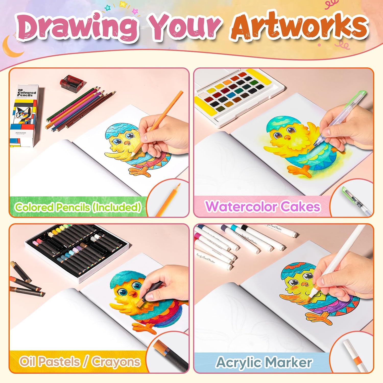 KIDS KING Coloring Book Kit, 5 Themes: Halloween | Christmas | Easter | Wedding Day | Birthday, Contains Colored Pencils Cute Styles for Painting, Arts & Crafts for Adult and Younger