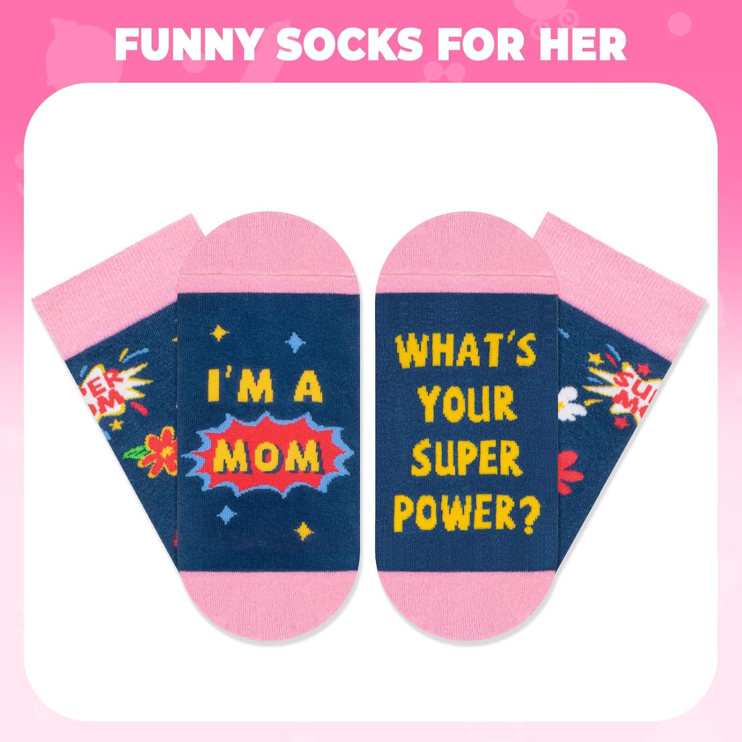 FreeNFond Gifts for Mom, Funny Novelty Socks For Her Women Mother In Law, Mothers Day Gifts for Sock Exchange