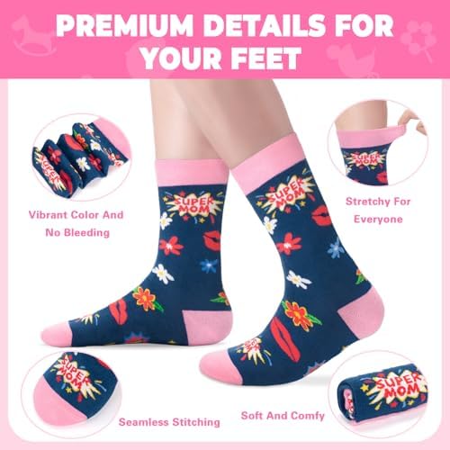 FreeNFond Gifts for Mom, Funny Novelty Socks For Her Women Mother In Law, Mothers Day Gifts for Sock Exchange