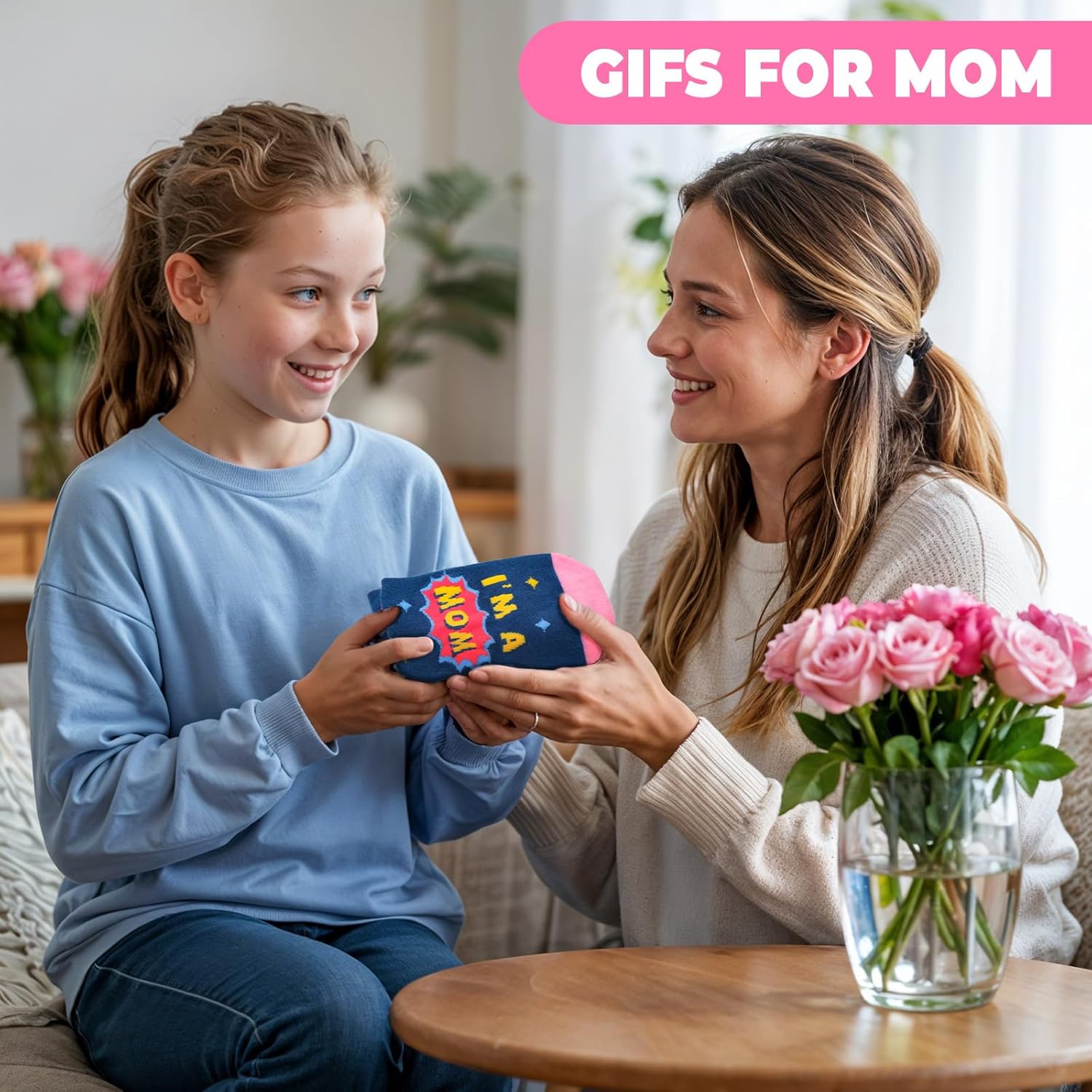 FreeNFond Gifts for Mom, Funny Novelty Socks For Her Women Mother In Law, Mothers Day Gifts for Sock Exchange