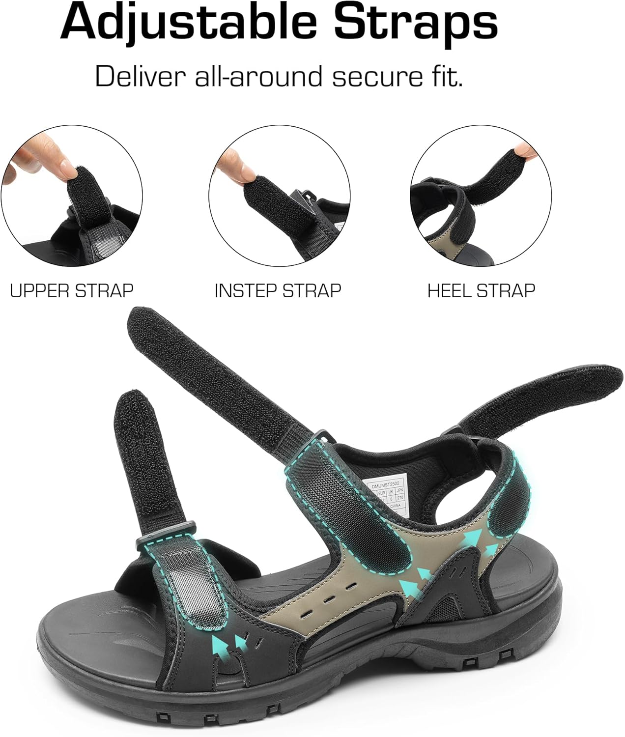 DREAM PAIRS Men’s Arch Support Hiking Sandals Sport Outdoor Athletic Comfortable Summer Beach Water Sandals