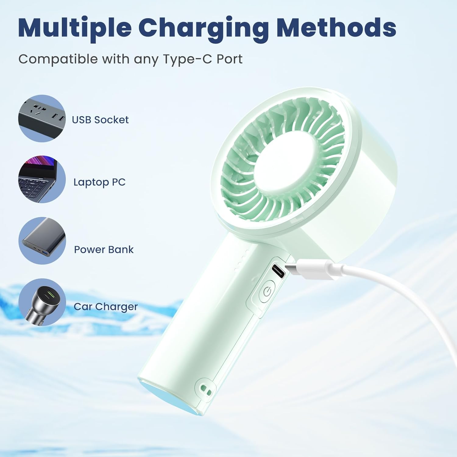 HandFan Handheld Mini Fan, Next Generation Small Fans Portable [8.5H Runtime] with Powerful High Speed Turbo Motor, USB Rechargeable, Pocket Design for Travel/Summer/Concerts/Lash, Gifts for Women