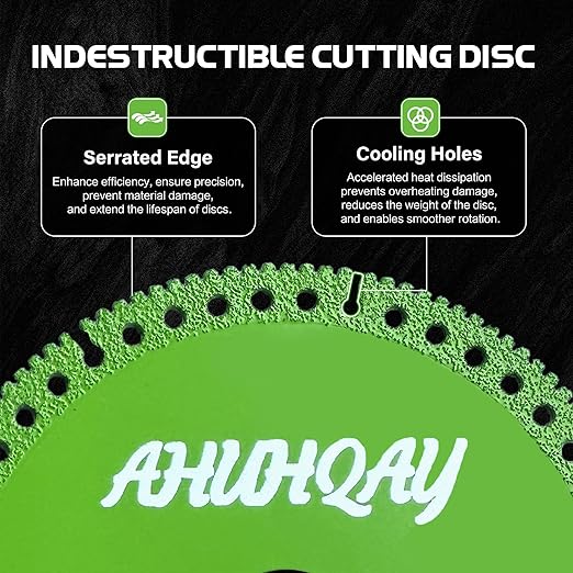 2 Pack 4-1/2" Indestructible Disc for Grinder, Diamond Saw Blades, Angle Grinder Cutting Disc with 7/8" Arbor, Multifunctional Cutting Blade Tool for Metal Glass Wood Stone Tile PVC Pipes