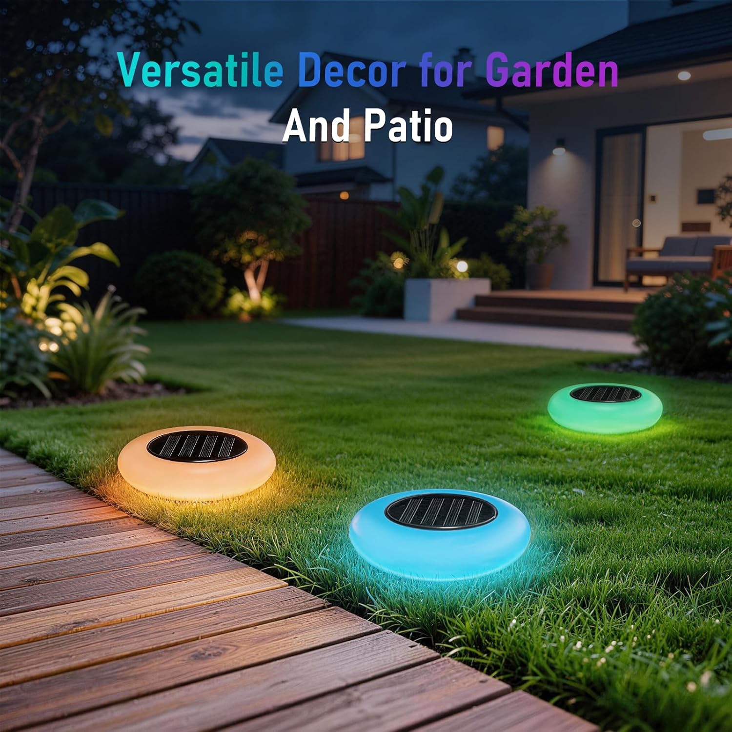 Solar Floating Pool Lights, RGB Color Changing Pool Light with Breathing Effect, IP65 Waterproof Solar Powered Lights, Auto Dusk-to-Dawn Floating Decor for Swimming Pool, Pond, Garden (2 Pack)