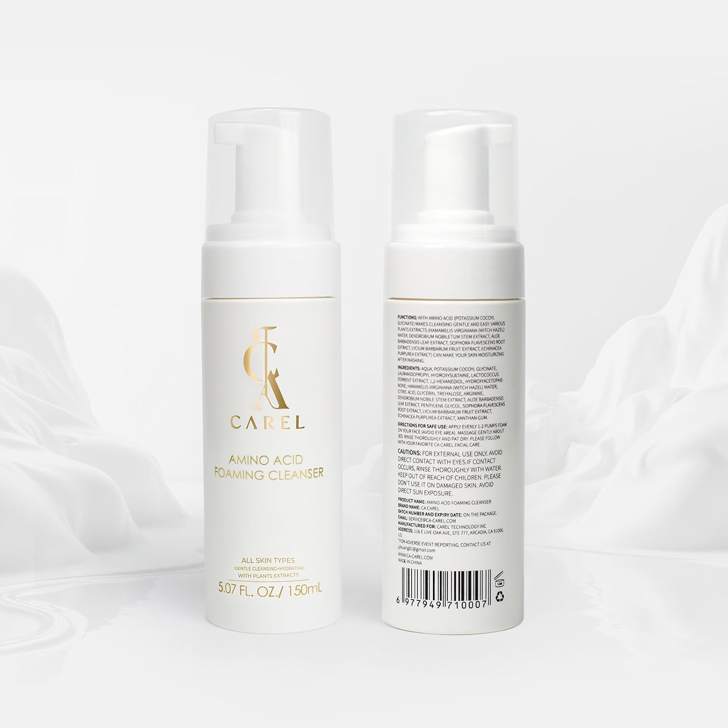 Face Cleanser Amino Acid Foaming Cleanser - Gentle Facial Cleansing Foam for All Skin Types