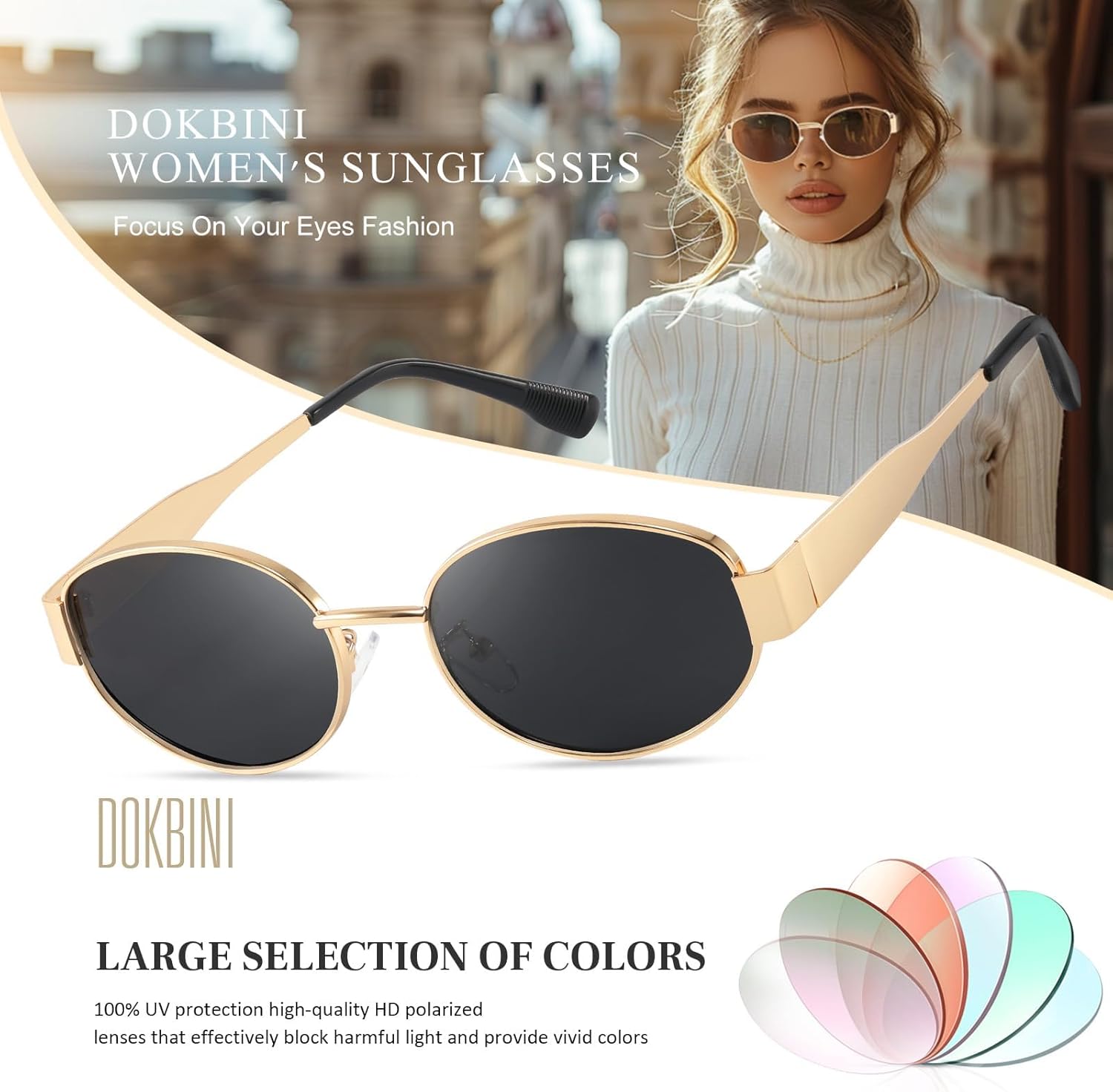 Women's Retro Sunglasses - Classic Trendy Polarized Sun Glasses UV400 Protection Fashion Eyewear
