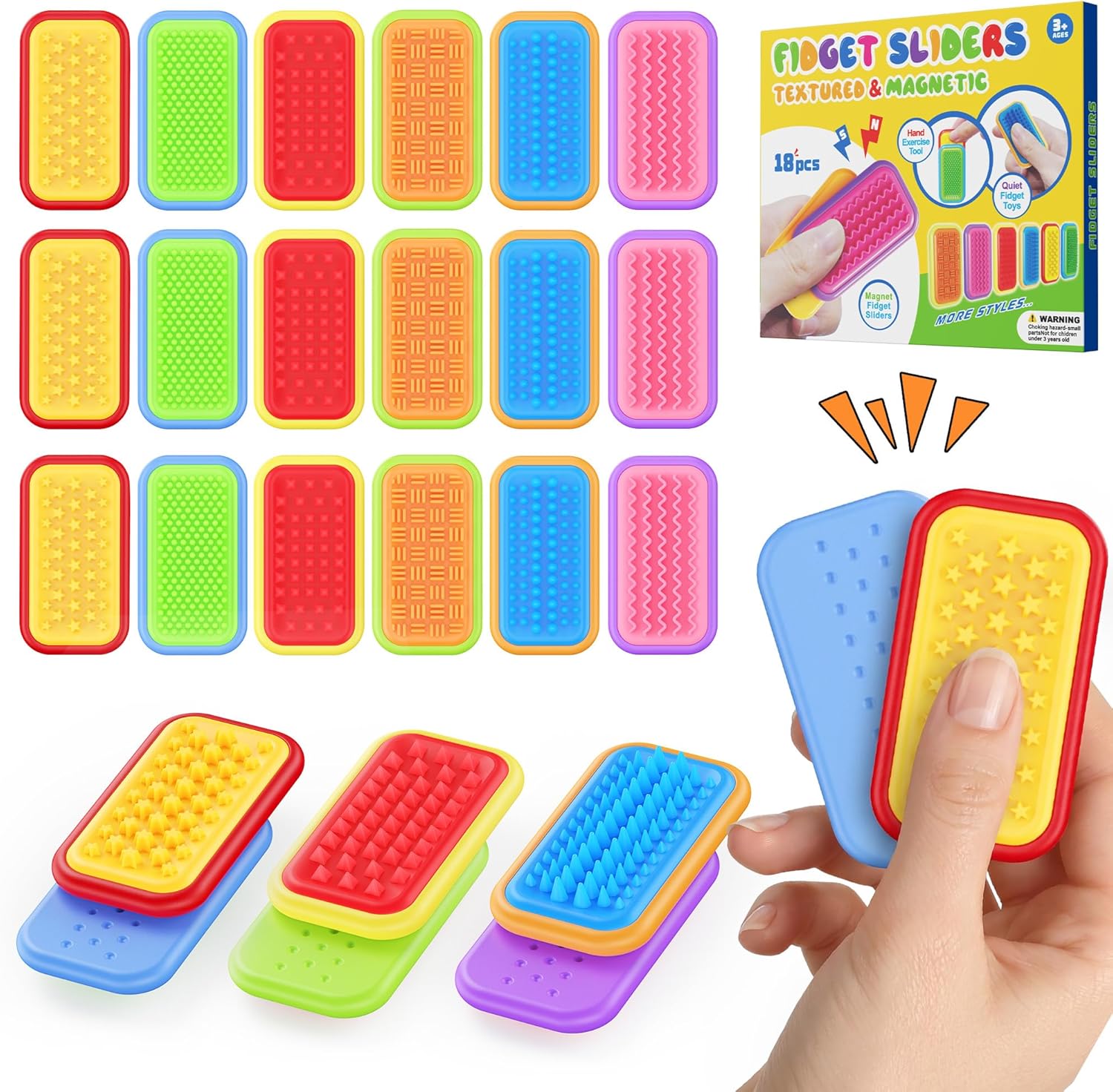 Magnetic Sensory Fidget Toys – Prism Rise & Pulse Line Style Silicone Sliders for Anxiety Relief, Autism & Office Focus, Travel Desk Must-Have for Adults & Kids