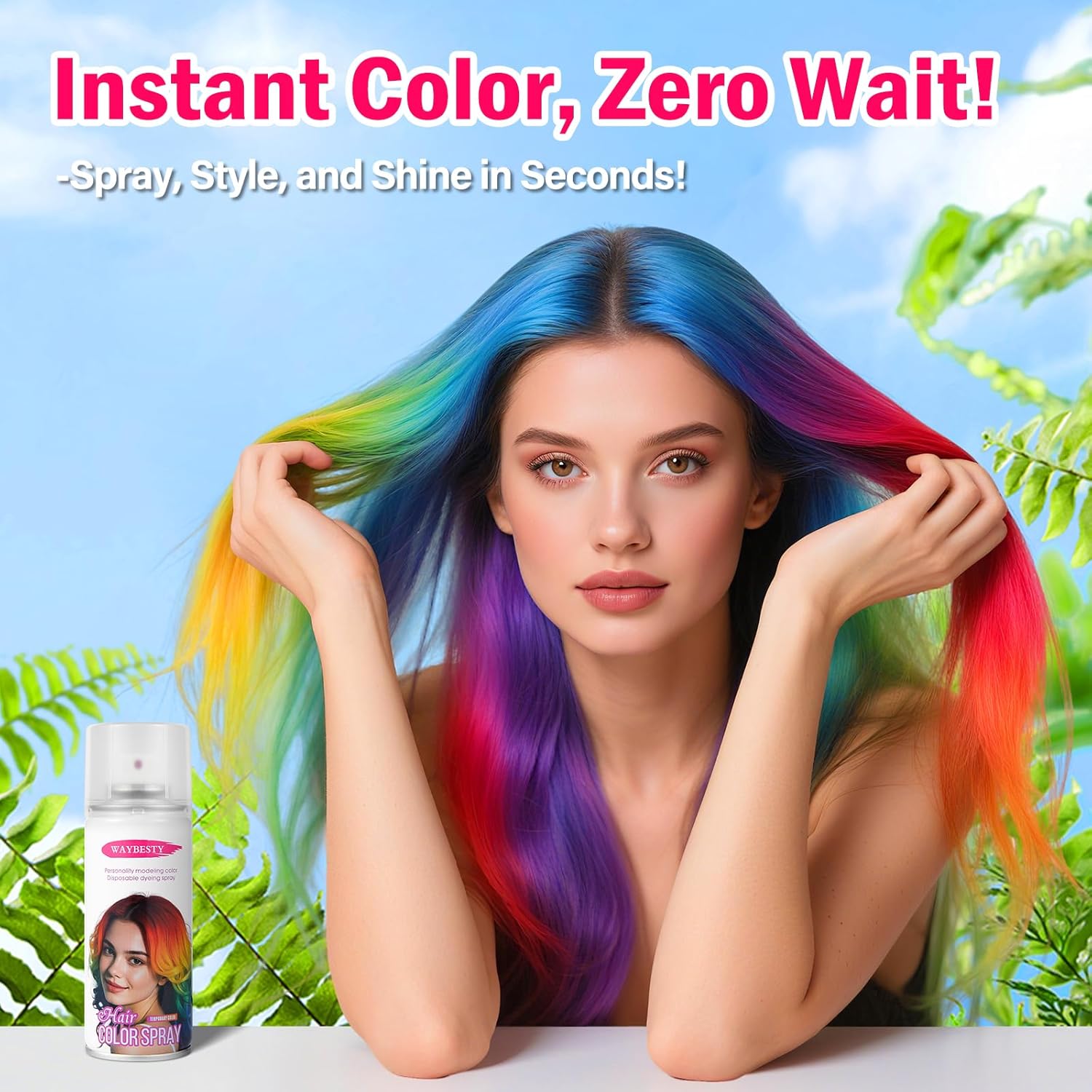Blue Hair Spray, Temporary Hair Color Spray for Kids, Women, Men, One-Day Temporary Blue Hair Dye, Washable Hair Wax Color, Natural Hair Strong Style for World Cup 2026, Party, Cosplay (4.06 OZ)