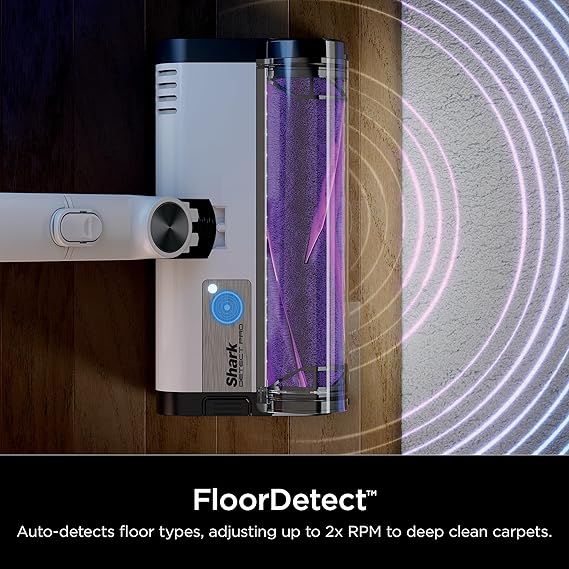 Shark R-IW1111 Detect Pro Cordless HEPA QuadClean Multi-Surface Stick Vacuum, Grey/Brass - Certified Refurbished