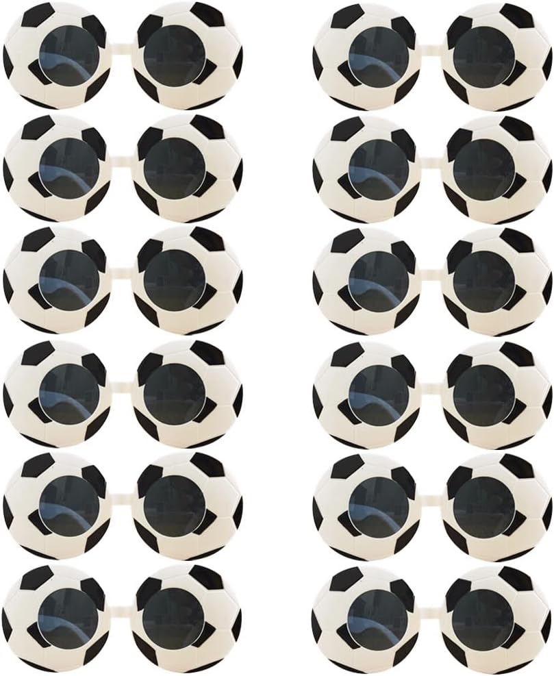 JAKADYUKS Soccer Sunglasses 10pcs, Sports Theme Party Decorations, 2026 World Cup Photo Booth Props