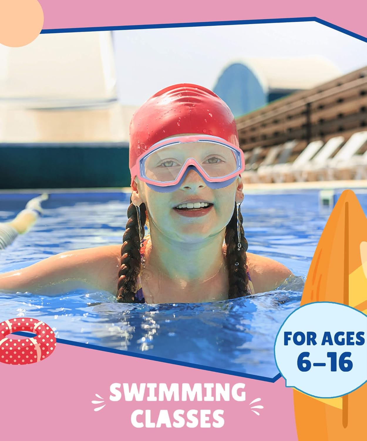 Kids Swim Goggles, 3 Pack Swimming Goggles for Kids 4-16, Anti-Fog UV Protection Pool Glasses for Boys Girls