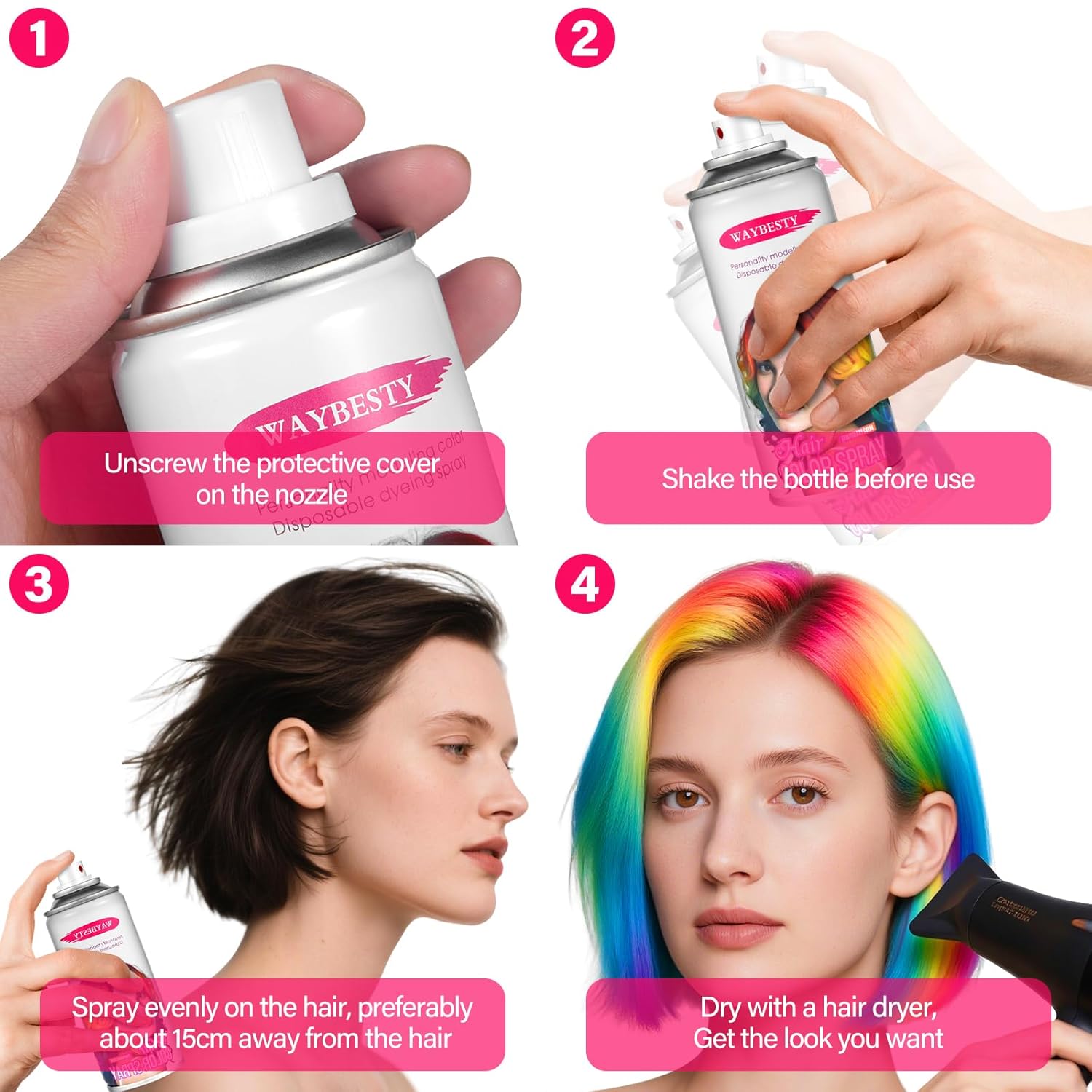 Blue Hair Spray, Temporary Hair Color Spray for Kids, Women, Men, One-Day Temporary Blue Hair Dye, Washable Hair Wax Color, Natural Hair Strong Style for World Cup 2026, Party, Cosplay (4.06 OZ)