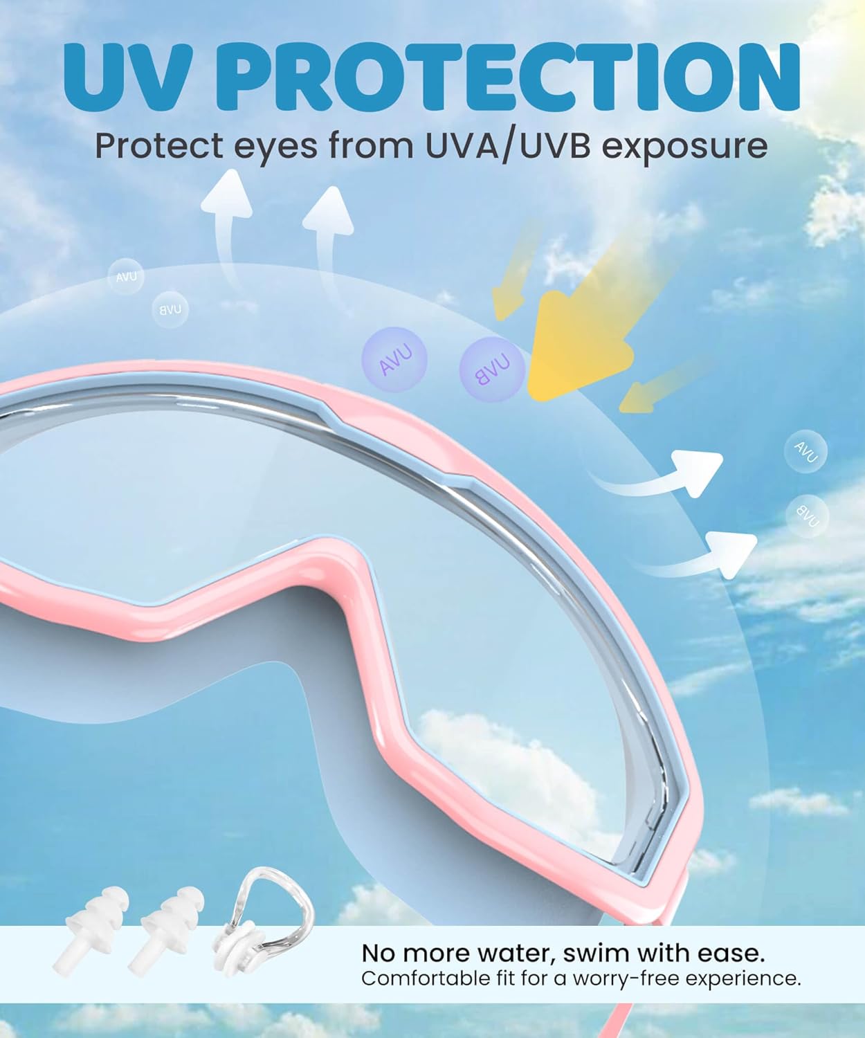 Kids Swim Goggles, 3 Pack Swimming Goggles for Kids 4-16, Anti-Fog UV Protection Pool Glasses for Boys Girls