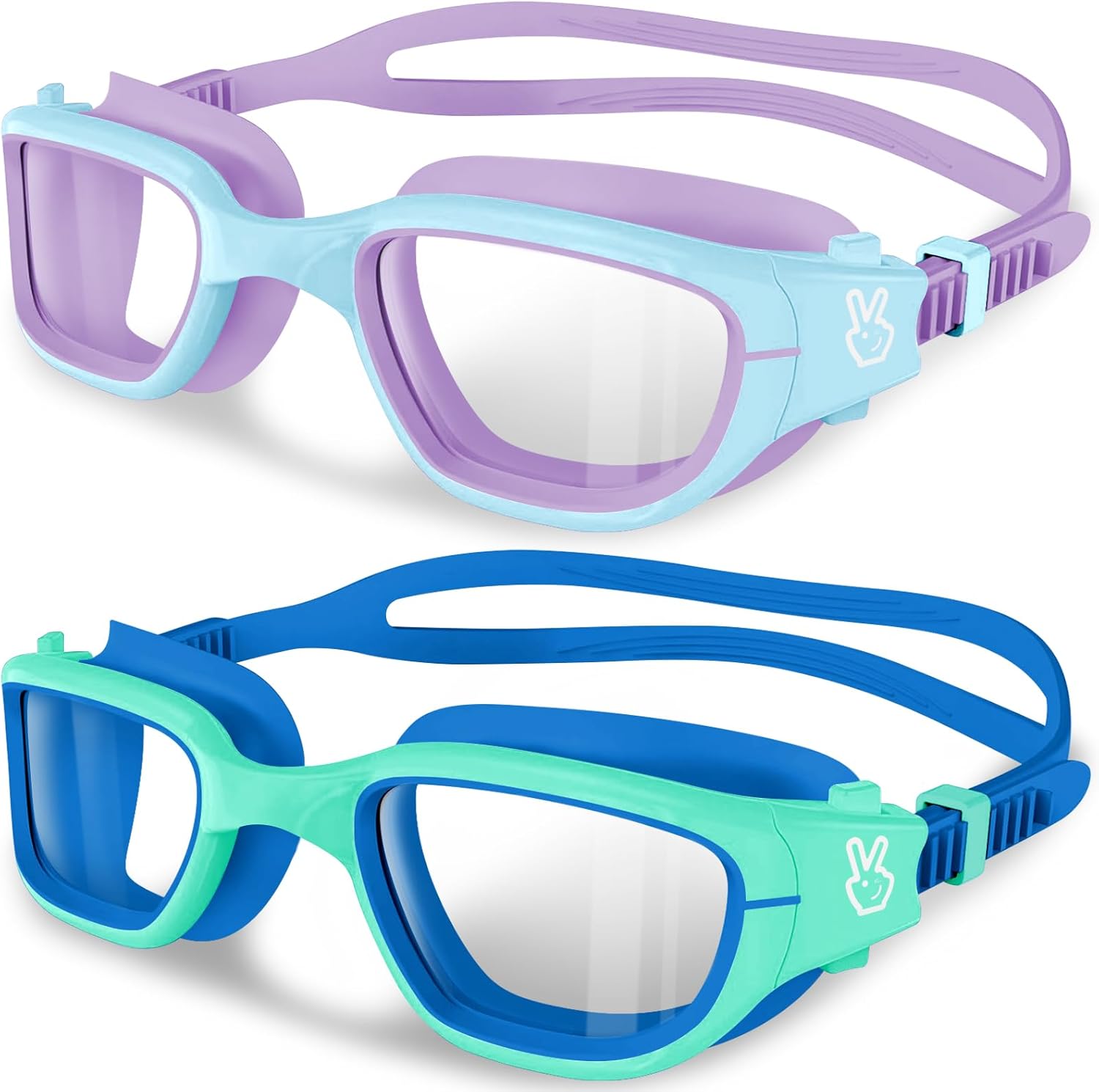 Vvinca Kids Swim Goggles, Swimming Goggles for Toddlers Kids 3-14 Anti-Fog UV Protection No Leak Pool Glasses for Boys Girls