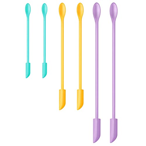 Barsone Silicone Spatula Set (6Pcs) - Mini Scraper Tool for Beauty & Food - Reach Every Last Drop, Multi-Size Spatulas for Makeup Jars, Lotion Bottles & Kitchen Containers​ (Color #1)
