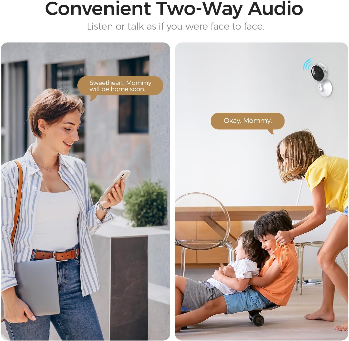 ARPHA 4K Indoor Security Camera, WiFi Pet Camera for Home Security with PIR Human Detection, Sound Detection, Night Version Two-Way Talk, Support TF Card & Cloud