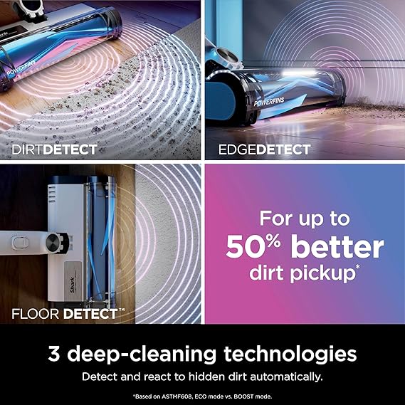 Shark R-IW1120 Detect Pro Cordless Stick Vacuum with PowerFins Brushroll, Stick/Handheld (2-in-1), Ash Purple/Grey - Certified Refurbished