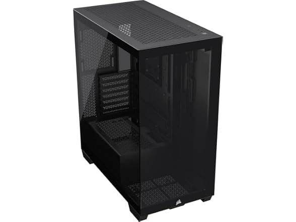 CORSAIR 3500X Mid-Tower ATX PC Case – Panoramic Tempered Glass – Reverse Connection Motherboard Compatible – No Fans Included – Black