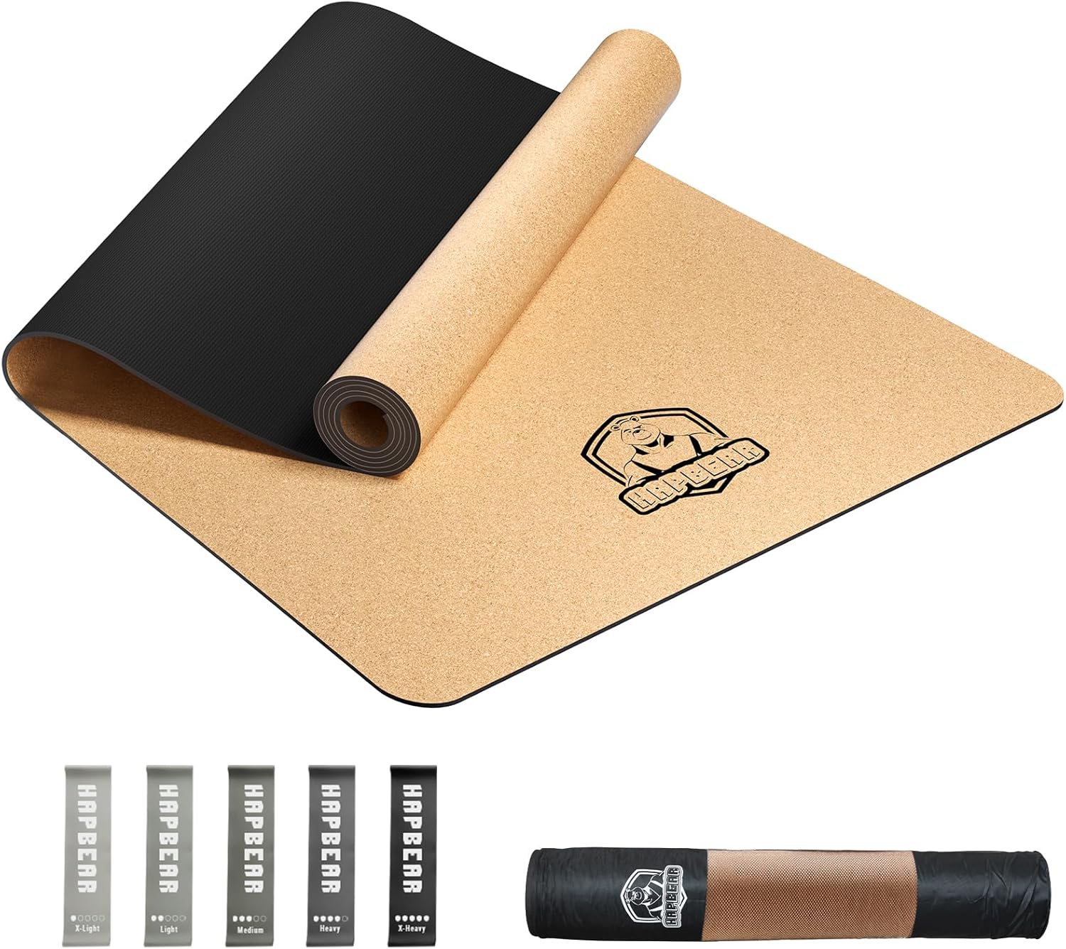 HAPBEAR Large Cork Yoga Mat - 72