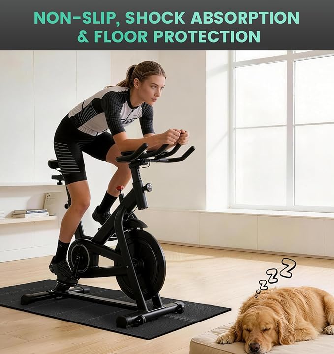 Walking Pad Mat for Carpet, 1/4" Thick Foldable Treadmill Mat for Hardwood Floors, 55"x23.6" High Density Under Walking Pad for Bike, Elliptical, Indoor Use, Floor Protection, Noise Shock Absorption