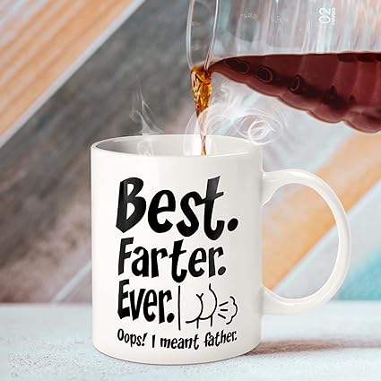 Fathers Day Funny Gifts for Husband Dad Him from Daughter Son Kids Wife - 11 OZ Ceramic Coffee Mug - Stocking Stuffers for Christmas Xmas,Birthday, Anniversary Gag Presents Ideas for PaPa Step Dad