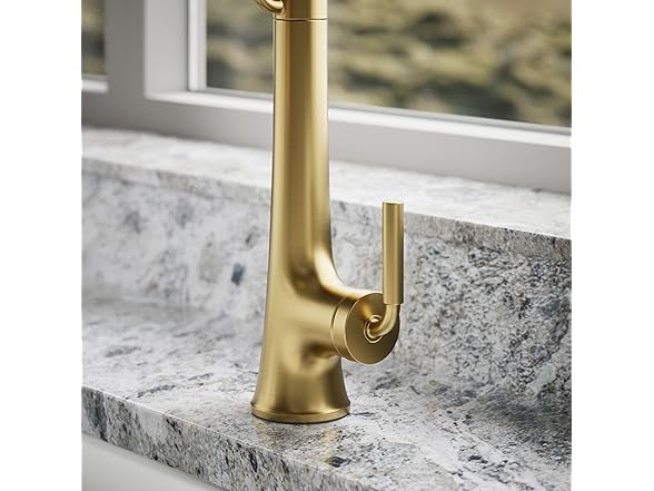 KOHLER 23765-2MB Tone Semi Professional Kitchen Sink Faucet, Pre-Rinse Kitchen Faucet, Commercial Faucet, Vibrant Brushed Moderne Brass