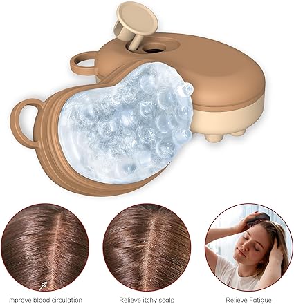 Ice Therapy Scalp Massage Comb, Cooling Head Massager for Migraine Relief, U-Shaped Ergonomic Design with Removable Cover (Pink)