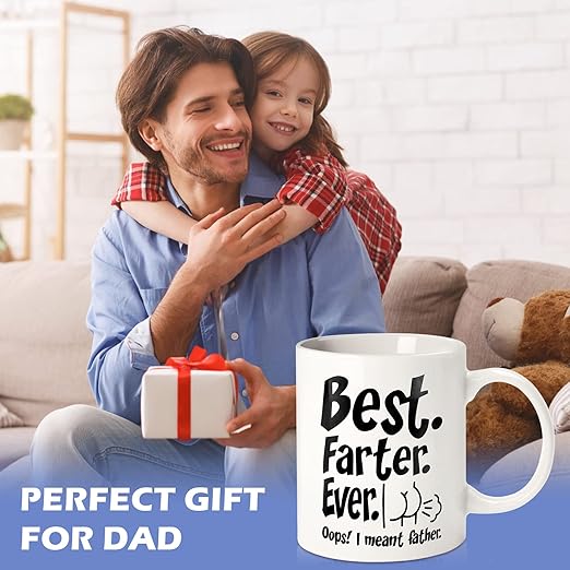 Fathers Day Funny Gifts for Husband Dad Him from Daughter Son Kids Wife - 11 OZ Ceramic Coffee Mug - Stocking Stuffers for Christmas Xmas,Birthday, Anniversary Gag Presents Ideas for PaPa Step Dad