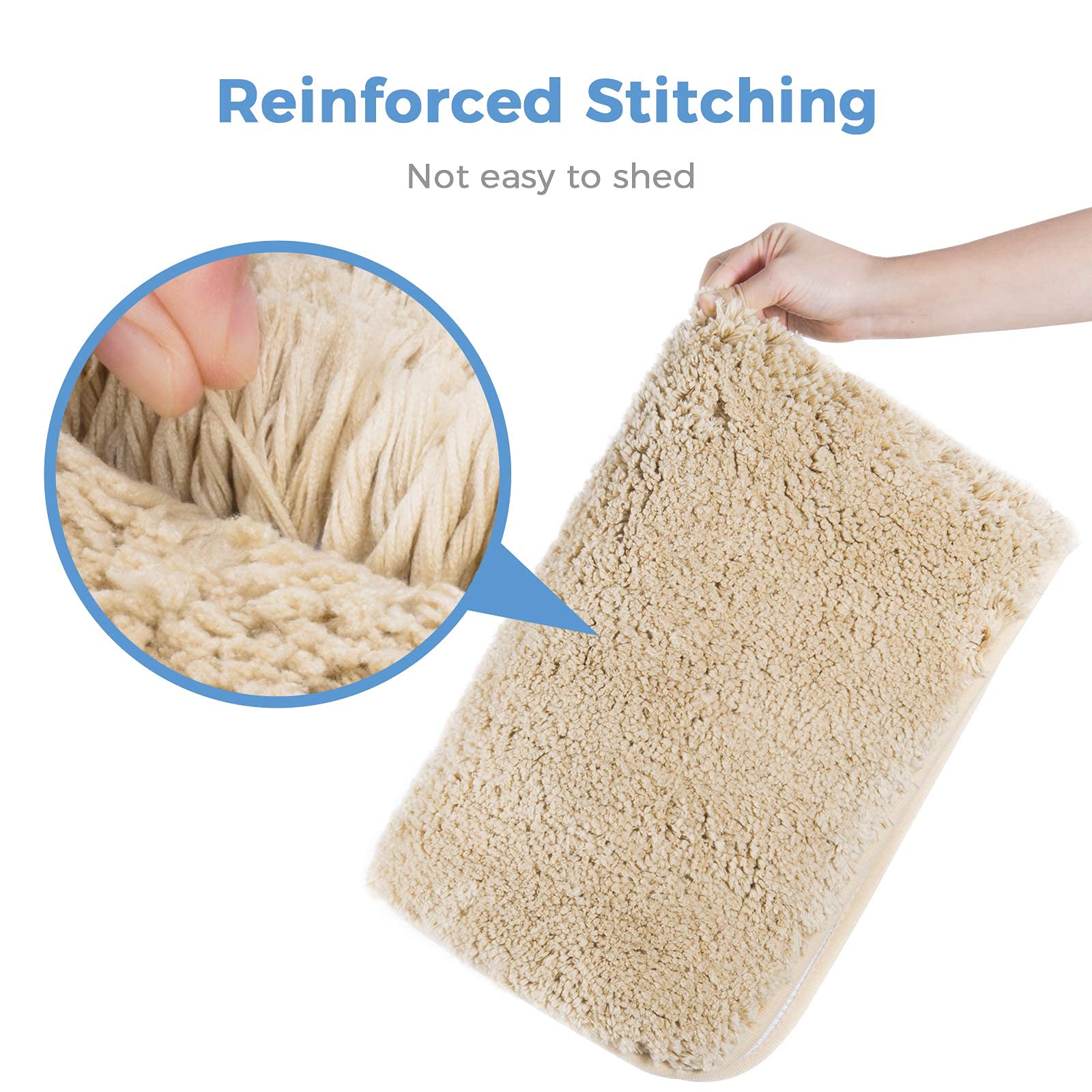 改Lifewit Bathroom Rug Bath Mat Plush Microfiber Non-Slip Soft Shower Rug Water Absorbent Thick Shaggy Floor Mat, Machine Washable, 32"" x20, Black
