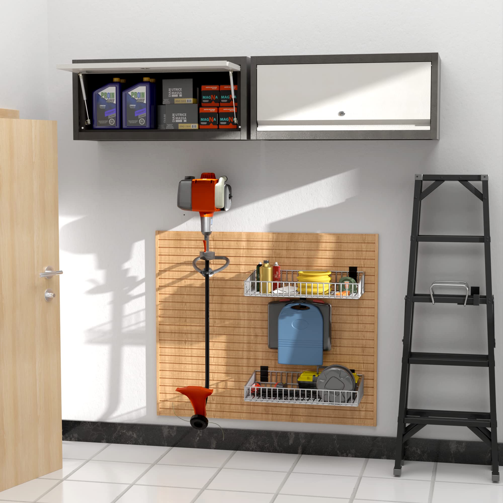 Garage Storage Cabinet with Wheels,72" Metal Storage Cabinet with 2 Doors and 4 Adjustable Shelves, Lockable Rolling Cabinet,Home Office Metal Utility Cabinet for Garage,Assembly Required
