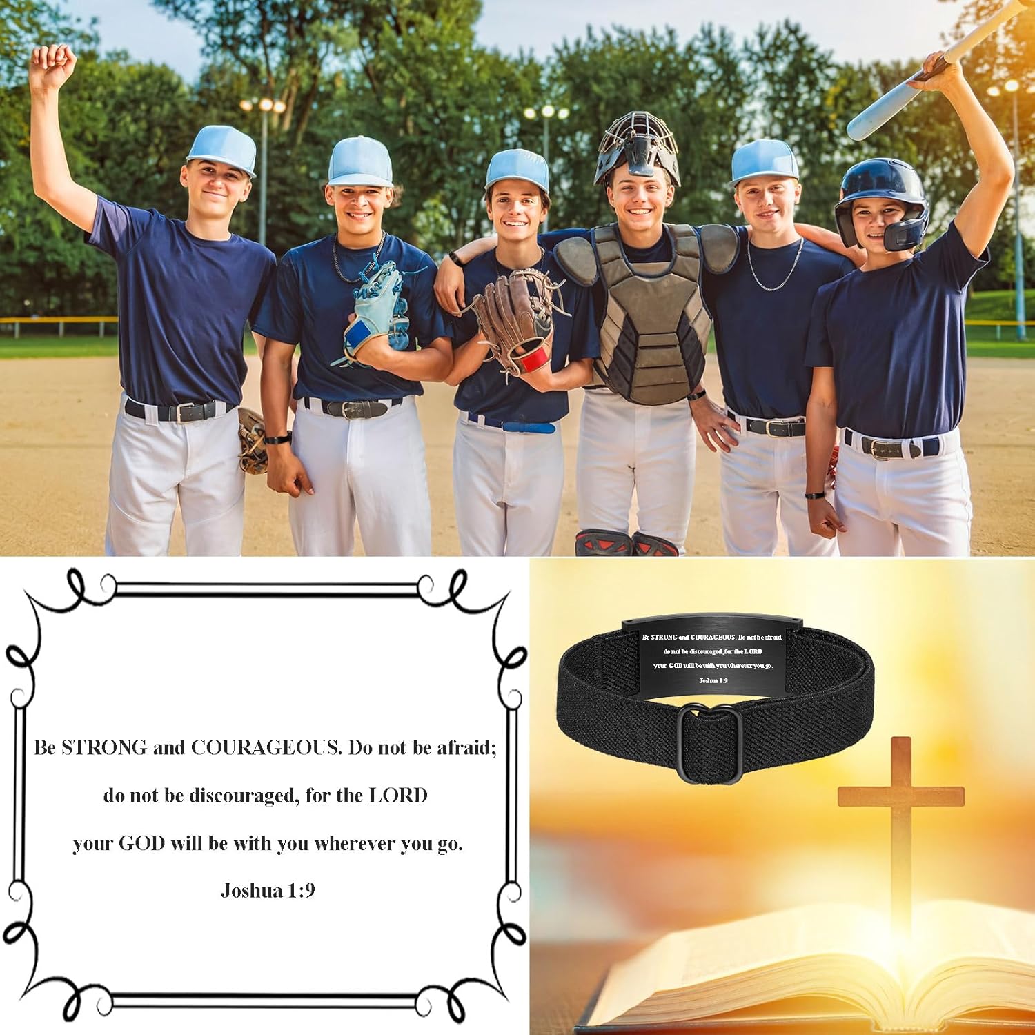 First Communion Gifts-Baseball Cross Bracelet for Boys Men,Christian Religious Confirmation Baptism Bible Jewelry Gifts for Men Boys Kids