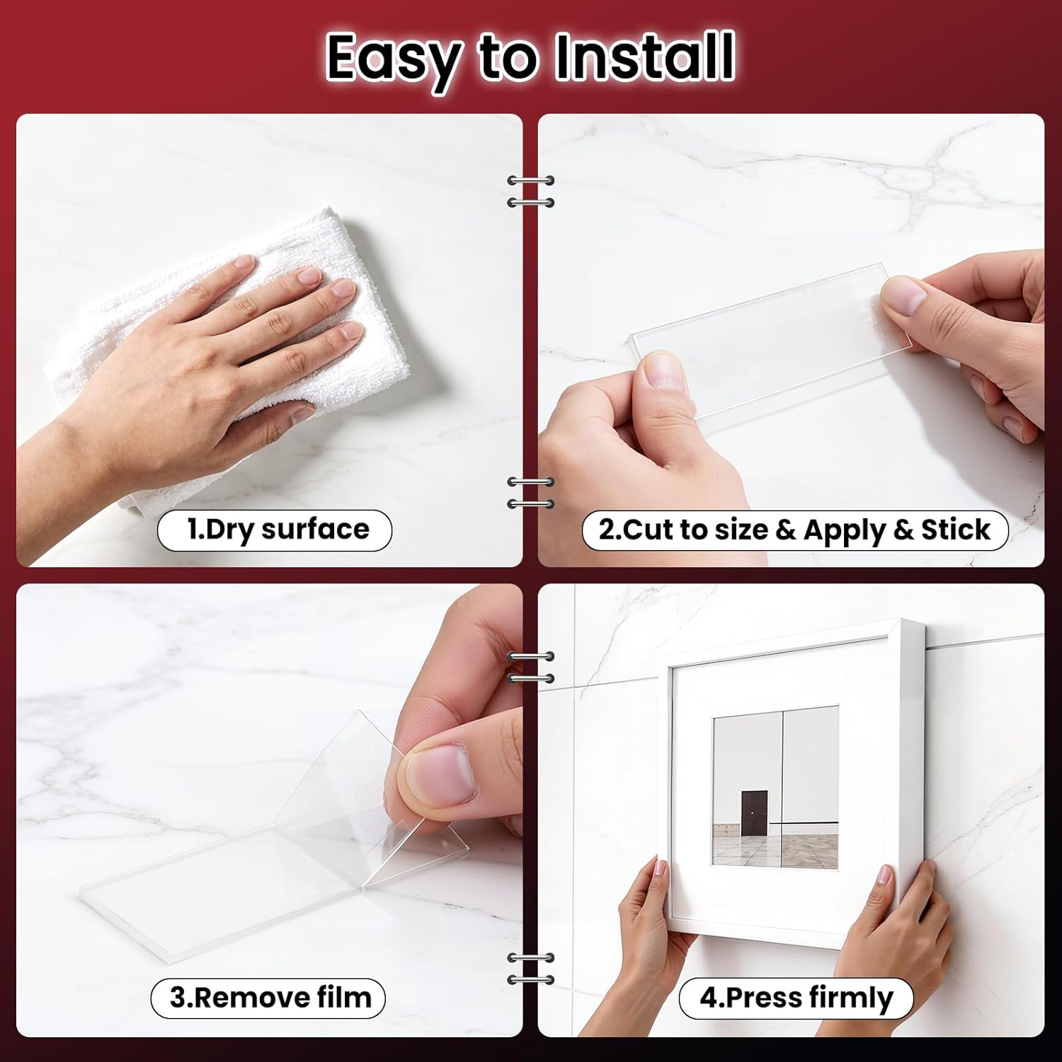NULTAT Strong Double Sided Tape Heavy Duty, Nano Reusable, Removable, Washable Double Stick Tape for Wall, Multipurpose Clear Adhesive High Temperature Tape 1.18" x 120" (10 Feet)