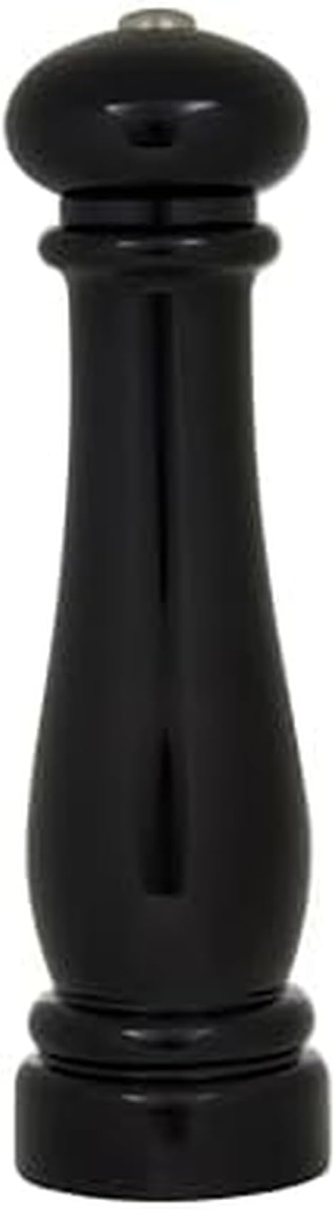 Kamenstein Traditional Glossy Battery Operated Grinder for Salt or Peppercorns, Easy to Use with One Handed Push of a Button, Runs on Batteries, batteries not Included, 10in, Black
