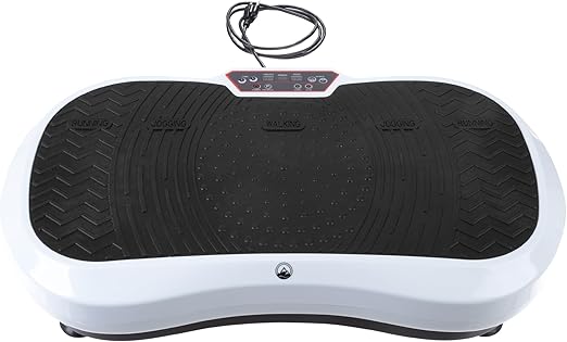 Vibration Plate Exercise Machine - Vibrating Platform with Adjustable Speed and 3 Strength Modes - Workout Equipment by Wakeman,Black/White
