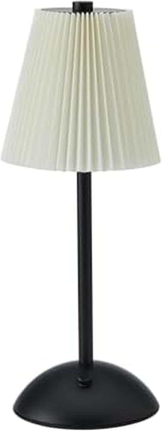 Elements 11.6-Inch Black Rechargeable LED Table Lamp - Touch Control with 3 Light Colors, Stepless Dimming, Metal Construction, 1200mAh Battery, USB-C Charging, Perfect for Home Office and Living Room