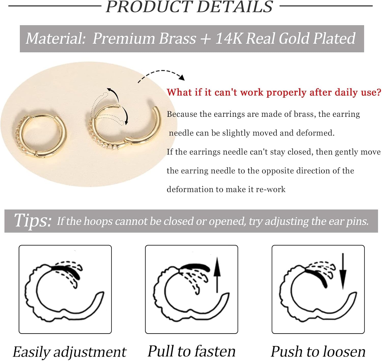 6 Pairs 14K Gold Plated Stud Earrings for Women, Hypoallergenic Cartilage Earrings for Multiple Piercing, Dainty Small Stackable Earrings Set for Jewelry Gift