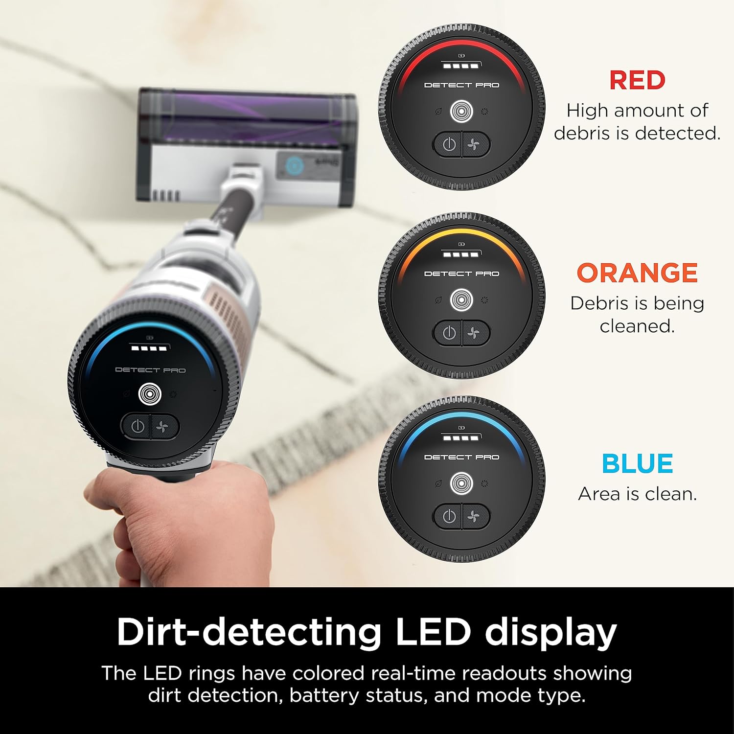 Shark R-IW1111 Detect Pro Cordless HEPA QuadClean Multi-Surface Stick Vacuum, Grey/Brass - Certified Refurbished