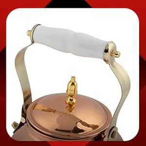 Classic Cuisine Copper Tea Kettle - Teapot for Stovetop with Copper Exterior, Nickel Lining, and Ceramic Handle - 7.25C/1.8Q Vintage-Style Kettle - Perfect for Tea, Coffee, or Cooking