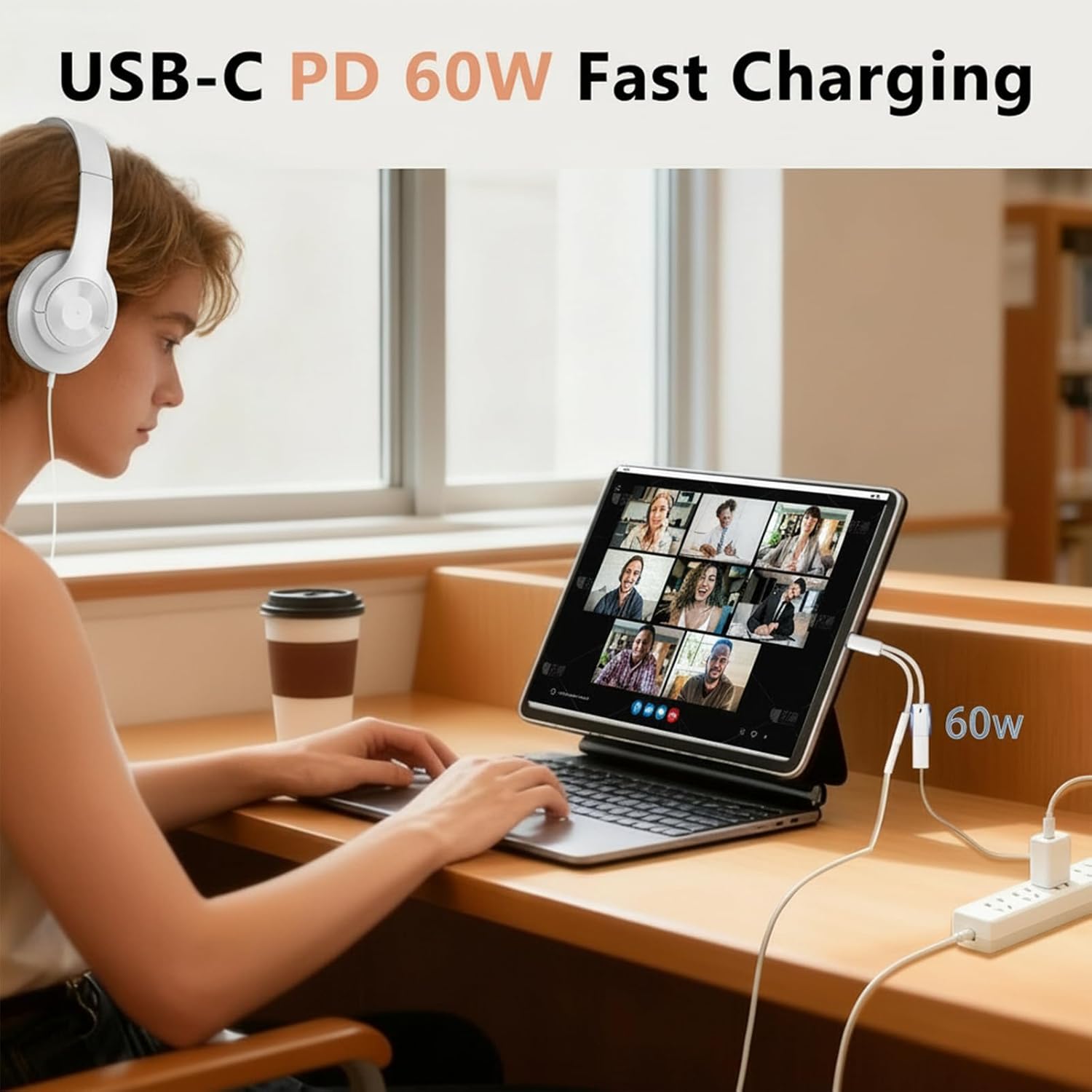 KikoSaka USB C to 3.5mm Audio Adapter 2 in 1 USBC to Headphone Jack Adapter with PD Fast Charging Dongle Cable Type C to Aux for iPhone 17 16 15, Galaxy