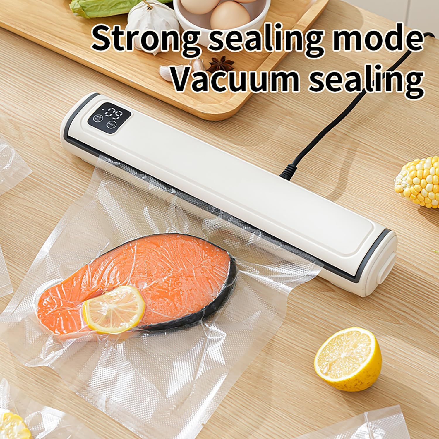 Vacuum Sealer Machine | Compact Design | One-Touch Automatic | Seal in 10-20 Seconds | Dry, Moist, Wet, and Cold Modes | With 10 Vacuum Bags & Built-in Cutter