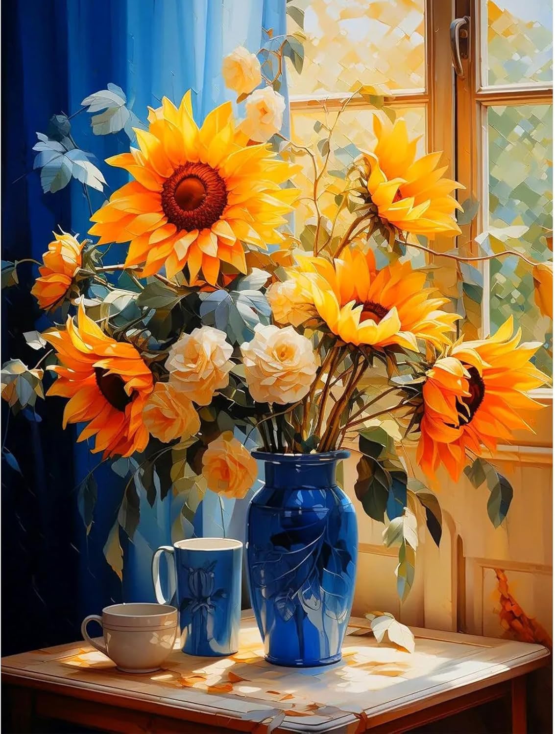 5D Diamond Art Painting Kit for Adults Sunflower DIY 12x16 inch