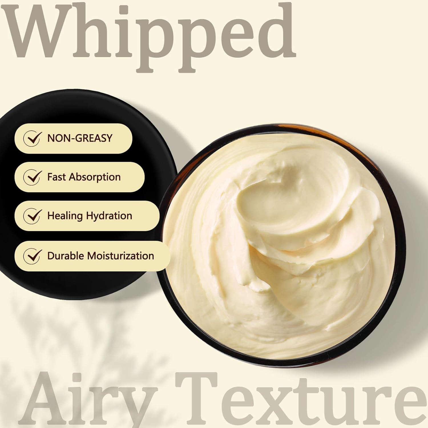 Beef Tallow for Skin - 100% Organic Grass-Fed Beef Tallow Balm with Raw Honey, Natural Whipped Face Moisturizer & Body Butter for Dry & Sensitive Skin, Non-Greasy (Unscented, 50g/1.76oz)