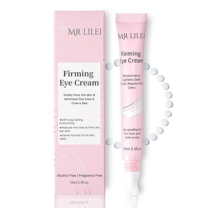 Hyaluronic Acid Firming Eye Cream, Daily Eye Treatment Cream, Unde Eye Cream for Dark Circles & Wrinkles, Anti-Aging & 24H Hydration, 0.5 oz