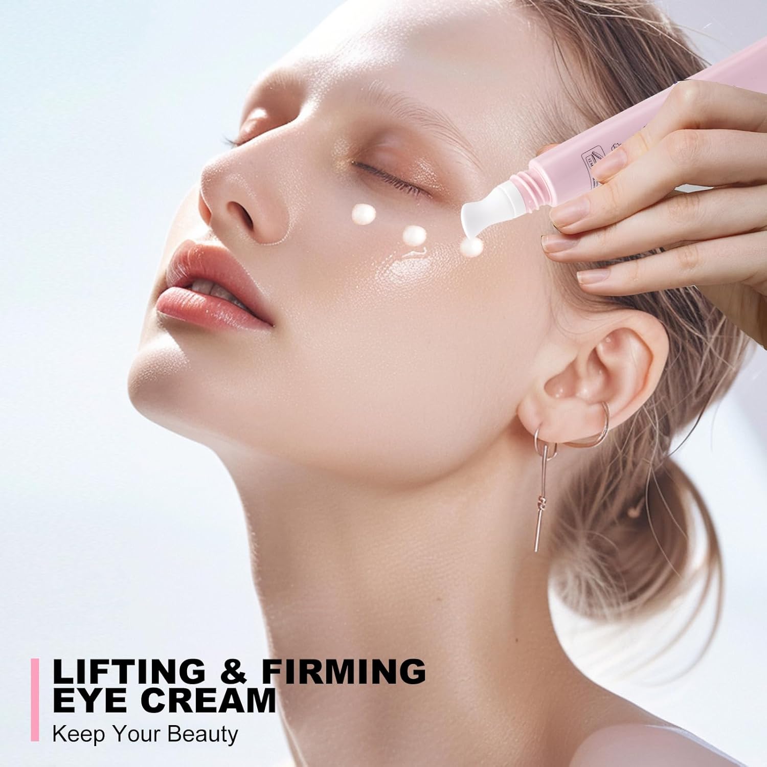Hyaluronic Acid Firming Eye Cream, Daily Eye Treatment Cream, Unde Eye Cream for Dark Circles & Wrinkles, Anti-Aging & 24H Hydration, 0.5 oz