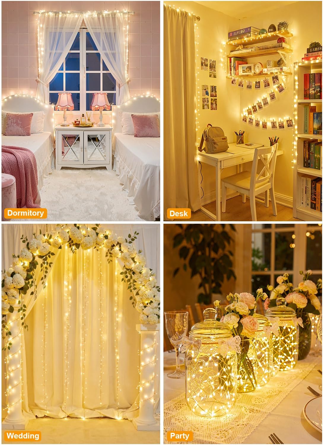Brightown Fairy Lights Battery Operated, 10Ft 120 LED Firecracker String Lights, Waterproof Silver Wire Starry Firefly Light for DIY Wreath Wedding Indoor Outdoor Christmas Garden Decorations