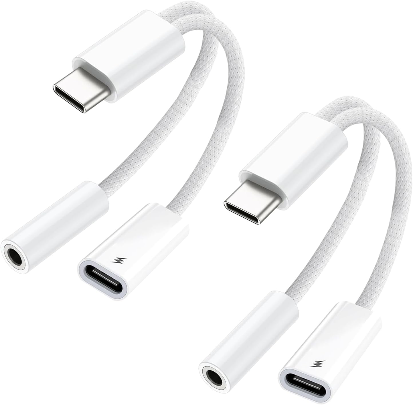 KikoSaka USB C to 3.5mm Audio Adapter 2 in 1 USBC to Headphone Jack Adapter with PD Fast Charging Dongle Cable Type C to Aux for iPhone 17 16 15, Galaxy
